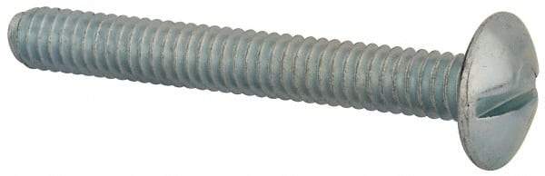 Value Collection - 1/4-20 UNC, 2" Length Under Head Slotted Drive Machine Screw - Truss Head, Grade 2 Steel, Zinc-Plated Finish, Without Washer - USA Tool & Supply
