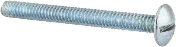 Value Collection - 1/4-20 UNC, 2-1/2" Length Under Head Slotted Drive Machine Screw - Truss Head, Grade 2 Steel, Zinc-Plated Finish, Without Washer - USA Tool & Supply