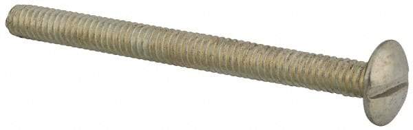 Value Collection - 1/4-20 UNC, 3" Length Under Head Slotted Drive Machine Screw - Truss Head, Grade 2 Steel, Zinc-Plated Finish, Without Washer - USA Tool & Supply