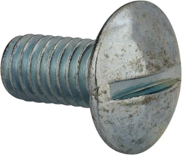 Value Collection - 3/8-16 UNC, 3/4" Length Under Head Slotted Drive Machine Screw - Truss Head, Grade 2 Steel, Zinc-Plated Finish, Without Washer - USA Tool & Supply