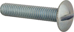Value Collection - 3/8-16 UNC, 2" Length Under Head Slotted Drive Machine Screw - Truss Head, Grade 2 Steel, Zinc-Plated Finish, Without Washer - USA Tool & Supply