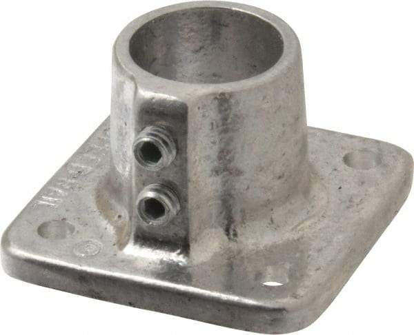 Hollaender - 1" Pipe, Base Flange, Aluminum Alloy Flange Pipe Rail Fitting - Bright Finish - USA Tool & Supply