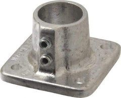 Hollaender - 1" Pipe, Base Flange, Aluminum Alloy Flange Pipe Rail Fitting - Bright Finish - USA Tool & Supply