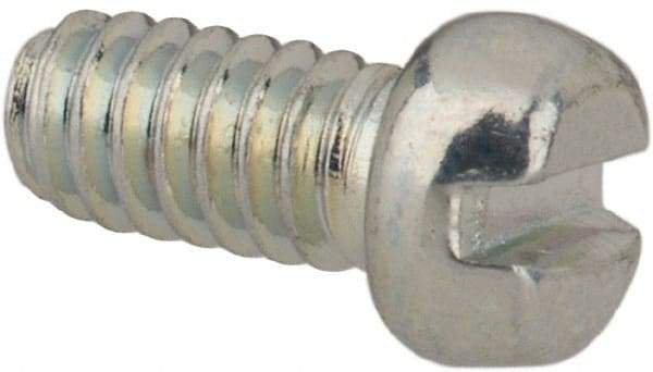 Value Collection - #2-56 UNC, 3/16" Length Under Head Slotted Drive Machine Screw - Fillister Head, Grade J82 Steel, Zinc-Plated Finish, Without Washer - USA Tool & Supply