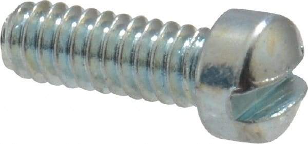 Value Collection - #2-56 UNC, 1/4" Length Under Head Slotted Drive Machine Screw - Fillister Head, Grade 2 Steel, Zinc-Plated Finish, Without Washer - USA Tool & Supply