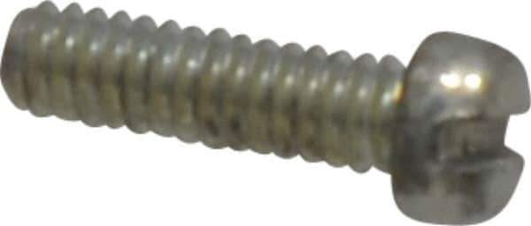 Value Collection - #2-56 UNC, 5/16" Length Under Head Slotted Drive Machine Screw - Fillister Head, Grade 2 Steel, Zinc-Plated Finish, Without Washer - USA Tool & Supply