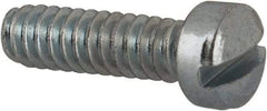 Value Collection - #4-40 UNC, 3/8" Length Under Head Slotted Drive Machine Screw - Fillister Head, Grade 2 Steel, Zinc-Plated Finish, Without Washer - USA Tool & Supply