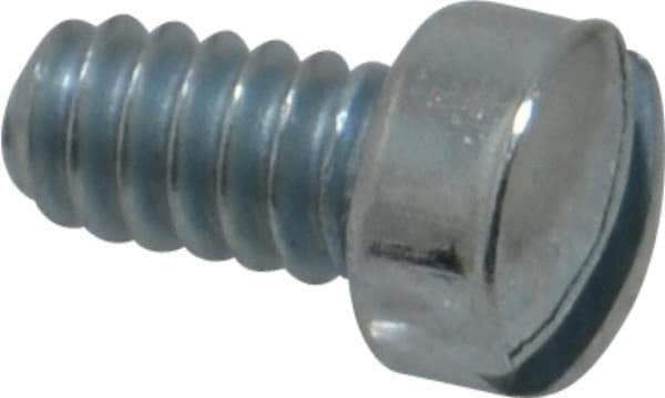 Value Collection - #6-32 UNC, 1/4" Length Under Head Slotted Drive Machine Screw - Fillister Head, Grade J82 Steel, Zinc-Plated Finish, Without Washer - USA Tool & Supply