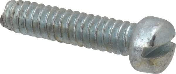 Value Collection - #6-32 UNC, 5/8" Length Under Head Slotted Drive Machine Screw - Fillister Head, Grade J82 Steel, Zinc-Plated Finish, Without Washer - USA Tool & Supply
