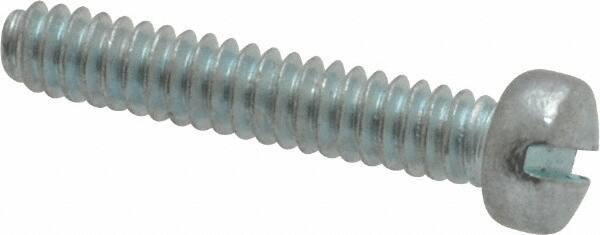Value Collection - #6-32 UNC, 3/4" Length Under Head Slotted Drive Machine Screw - Fillister Head, Grade 2 Steel, Zinc-Plated Finish, Without Washer - USA Tool & Supply