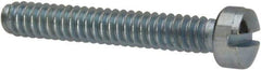 Value Collection - #6-32 UNC, 7/8" Length Under Head Slotted Drive Machine Screw - Fillister Head, Grade J82 Steel, Zinc-Plated Finish, Without Washer - USA Tool & Supply