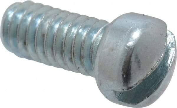 Value Collection - #8-32 UNC, 3/8" Length Under Head Slotted Drive Machine Screw - Fillister Head, Grade 2 Steel, Zinc-Plated Finish, Without Washer - USA Tool & Supply