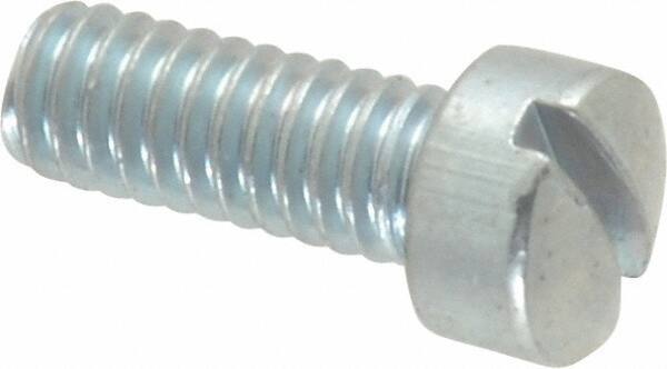 Value Collection - #8-32 UNC, 7/16" Length Under Head Slotted Drive Machine Screw - Fillister Head, Grade J82 Steel, Zinc-Plated Finish, Without Washer - USA Tool & Supply
