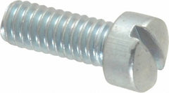 Value Collection - #8-32 UNC, 7/16" Length Under Head Slotted Drive Machine Screw - Fillister Head, Grade J82 Steel, Zinc-Plated Finish, Without Washer - USA Tool & Supply