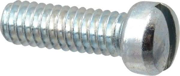 Value Collection - #8-32 UNC, 1/2" Length Under Head Slotted Drive Machine Screw - Fillister Head, Grade 2 Steel, Zinc-Plated Finish, Without Washer - USA Tool & Supply