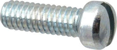 Value Collection - #8-32 UNC, 1/2" Length Under Head Slotted Drive Machine Screw - Fillister Head, Grade 2 Steel, Zinc-Plated Finish, Without Washer - USA Tool & Supply