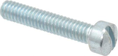 Value Collection - #8-32 UNC, 7/8" Length Under Head Slotted Drive Machine Screw - Fillister Head, Grade J82 Steel, Zinc-Plated Finish, Without Washer - USA Tool & Supply
