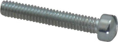 Value Collection - #8-32 UNC, 1" Length Under Head Slotted Drive Machine Screw - Fillister Head, Grade 2 Steel, Zinc-Plated Finish, Without Washer - USA Tool & Supply