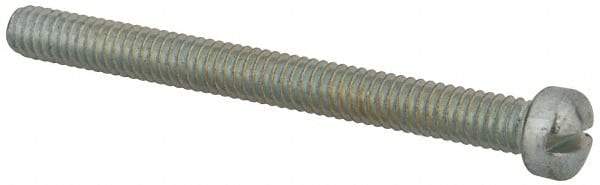 Value Collection - #8-32 UNC, 1-3/4" Length Under Head Slotted Drive Machine Screw - Fillister Head, Grade 2 Steel, Zinc-Plated Finish, Without Washer - USA Tool & Supply