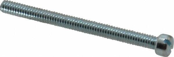 Value Collection - #8-32 UNC, 2" Length Under Head Slotted Drive Machine Screw - Fillister Head, Grade J82 Steel, Zinc-Plated Finish, Without Washer - USA Tool & Supply
