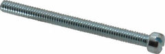 Value Collection - #8-32 UNC, 2" Length Under Head Slotted Drive Machine Screw - Fillister Head, Grade J82 Steel, Zinc-Plated Finish, Without Washer - USA Tool & Supply