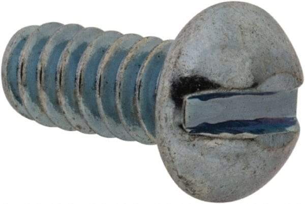 Value Collection - #10-24 UNC, 5/8" Length Under Head Slotted Drive Machine Screw - Fillister Head, Grade J82 Steel, Zinc-Plated Finish, Without Washer - USA Tool & Supply