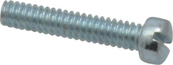 Value Collection - #10-24 UNC, 1" Length Under Head Slotted Drive Machine Screw - Fillister Head, Grade 2 Steel, Zinc-Plated Finish, Without Washer - USA Tool & Supply