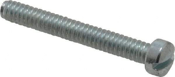 Value Collection - #10-24 UNC, 1-1/2" Length Under Head Slotted Drive Machine Screw - Fillister Head, Grade J82 Steel, Zinc-Plated Finish, Without Washer - USA Tool & Supply