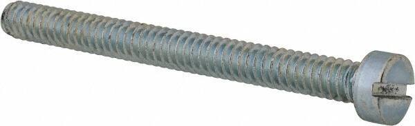 Value Collection - #10-24 UNC, 2" Length Under Head Slotted Drive Machine Screw - Fillister Head, Grade 2 Steel, Zinc-Plated Finish, Without Washer - USA Tool & Supply