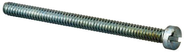 Value Collection - #10-24 UNC, 2-1/2" Length Under Head Slotted Drive Machine Screw - Fillister Head, Grade J82 Steel, Zinc-Plated Finish, Without Washer - USA Tool & Supply