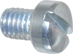 Value Collection - #10-32 UNF, 1/4" Length Under Head Slotted Drive Machine Screw - Fillister Head, Grade J82 Steel, Zinc-Plated Finish, Without Washer - USA Tool & Supply