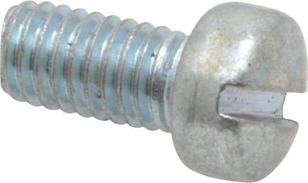 Value Collection - #10-32 UNF, 3/8" Length Under Head Slotted Drive Machine Screw - Fillister Head, Grade 2 Steel, Zinc-Plated Finish, Without Washer - USA Tool & Supply