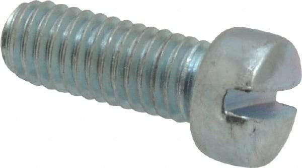 Value Collection - #10-32 UNF, 1/2" Length Under Head Slotted Drive Machine Screw - Fillister Head, Grade 2 Steel, Zinc-Plated Finish, Without Washer - USA Tool & Supply