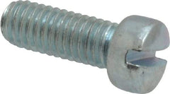 Value Collection - #10-32 UNF, 1/2" Length Under Head Slotted Drive Machine Screw - Fillister Head, Grade 2 Steel, Zinc-Plated Finish, Without Washer - USA Tool & Supply