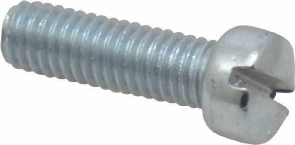 Value Collection - #10-32 UNF, 5/8" Length Under Head Slotted Drive Machine Screw - Fillister Head, Grade 2 Steel, Zinc-Plated Finish, Without Washer - USA Tool & Supply