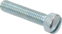Value Collection - #10-32 UNF, 7/8" Length Under Head Slotted Drive Machine Screw - Fillister Head, Grade 2 Steel, Zinc-Plated Finish, Without Washer - USA Tool & Supply