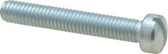 Value Collection - #10-32 UNF, 1-1/4" Length Under Head Slotted Drive Machine Screw - Fillister Head, Grade J82 Steel, Zinc-Plated Finish, Without Washer - USA Tool & Supply