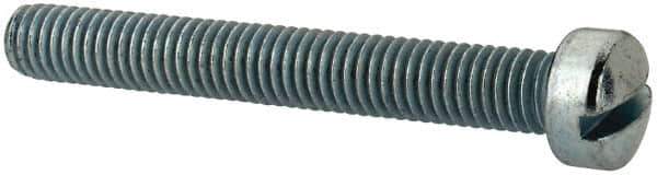 Value Collection - #10-32 UNF, 1-1/2" Length Under Head Slotted Drive Machine Screw - Fillister Head, Grade J82 Steel, Zinc-Plated Finish, Without Washer - USA Tool & Supply