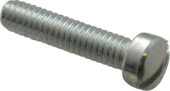 Value Collection - #12-24 UNC, 1" Length Under Head Slotted Drive Machine Screw - Fillister Head, Grade J82 Steel, Zinc-Plated Finish, Without Washer - USA Tool & Supply