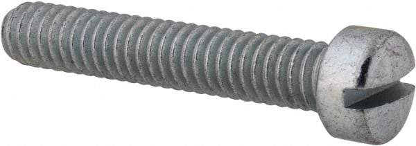 Value Collection - #12-24 UNC, 1-1/4" Length Under Head Slotted Drive Machine Screw - Fillister Head, Grade 2 Steel, Zinc-Plated Finish, Without Washer - USA Tool & Supply