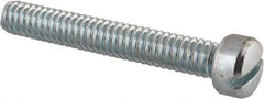 Value Collection - 1/4-20 UNC, 1-3/4" Length Under Head Slotted Drive Machine Screw - Fillister Head, Grade 2 Steel, Zinc-Plated Finish, Without Washer - USA Tool & Supply