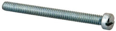Value Collection - 1/4-20 UNC, 2-3/4" Length Under Head Slotted Drive Machine Screw - Fillister Head, Grade J82 Steel, Zinc-Plated Finish, Without Washer - USA Tool & Supply