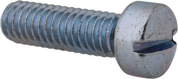 Value Collection - 5/16-18 UNC, 1" Length Under Head Slotted Drive Machine Screw - Fillister Head, Grade 2 Steel, Zinc-Plated Finish, Without Washer - USA Tool & Supply