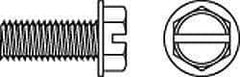 Value Collection - #10-24 UNC, 3/8" OAL Slotted Drive Machine Screw - Hex Washer Head, Grade J82 Steel, Zinc-Plated Finish, Without Washer - USA Tool & Supply