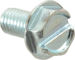 Value Collection - #10-32 UNF, 3/8" OAL Slotted Drive Machine Screw - Hex Washer Head, Grade J82 Steel, Zinc-Plated Finish, Without Washer - USA Tool & Supply