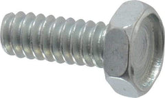 Value Collection - #6-32 UNC, 3/8" Length Under Head Hex Drive Machine Screw - Hex Head, Grade J82 Steel, Zinc-Plated Finish, Without Washer - USA Tool & Supply