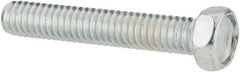 Value Collection - #8-32 UNC, 1" Length Under Head Hex Drive Machine Screw - Hex Head, Grade J82 Steel, Zinc-Plated Finish, Without Washer - USA Tool & Supply