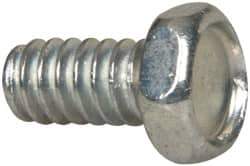 Value Collection - #10-24 UNC, 3/8" Length Under Head Hex Drive Machine Screw - Hex Head, Grade J82 Steel, Zinc-Plated Finish, Without Washer - USA Tool & Supply