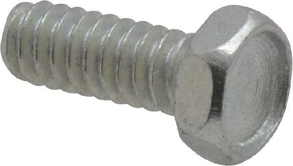 Value Collection - #10-24 UNC, 1/2" Length Under Head Hex Drive Machine Screw - Hex Head, Grade J82 Steel, Zinc-Plated Finish, Without Washer - USA Tool & Supply