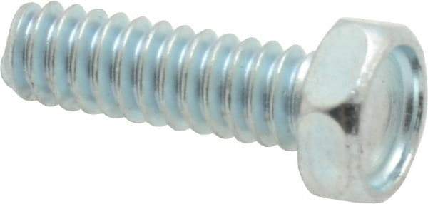 Value Collection - #10-24 UNC, 5/8" Length Under Head Hex Drive Machine Screw - Hex Head, Grade J82 Steel, Zinc-Plated Finish, Without Washer - USA Tool & Supply